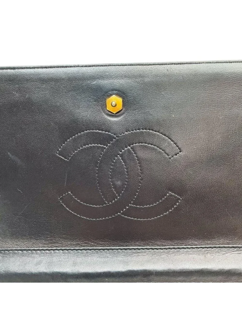 Chanel Lambskin Diagonal Stitch Chain Shoulder Bag CC Logo